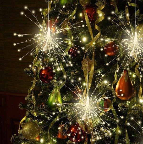 Гірлянда світлодіодна білий теплий пучок феєрверк 200 LED на батарейках з пультом G03041A фото