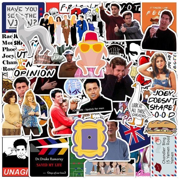 Наклейки Friends 50 шт тематичний набір для декору гаджетів та аксесуарів BG1734 фото