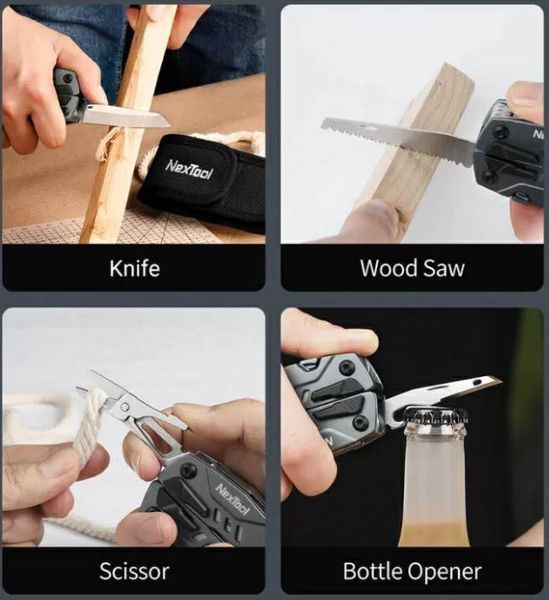 Мультитул складной туристический 14 в 1 Nextool Sailor Pro NE20045 с набором бит и чехлом T09003 фото